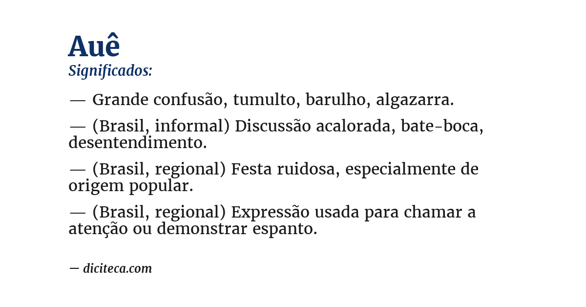 Significado de auê