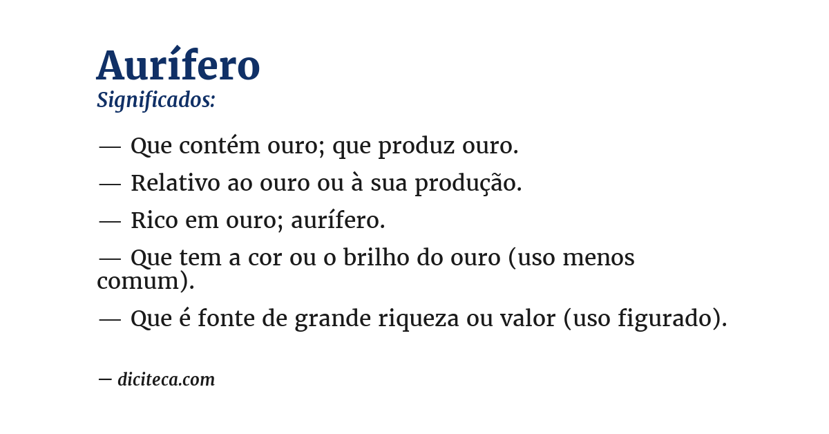 Significado de aurífero