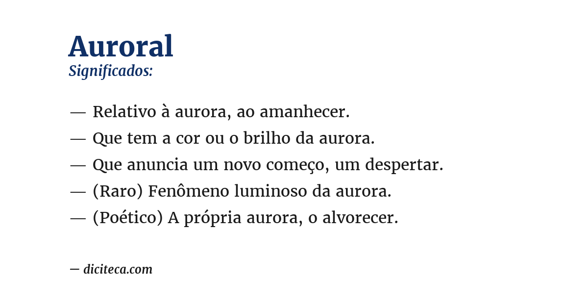 Significado de auroral