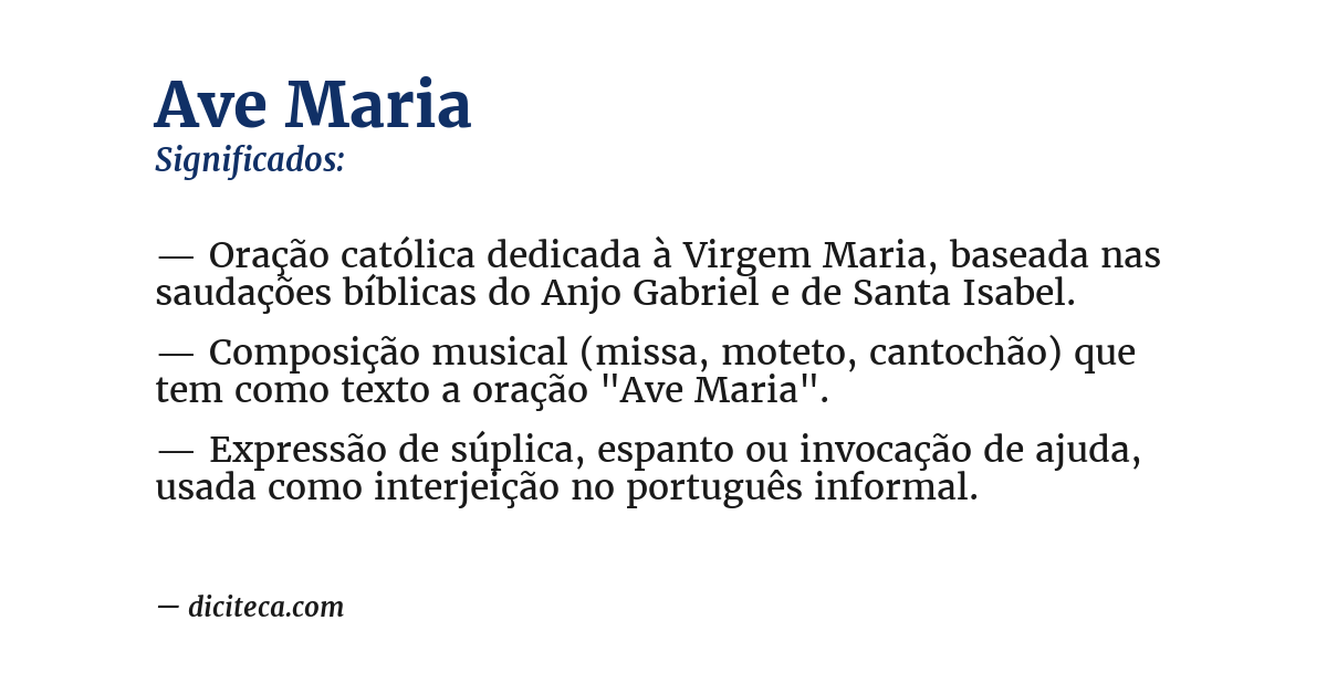 Significado de ave maria