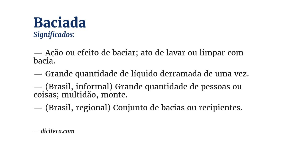 Significado de baciada