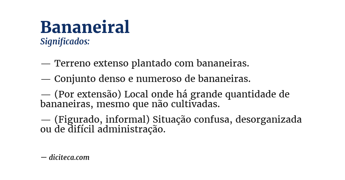 Significado de bananeiral
