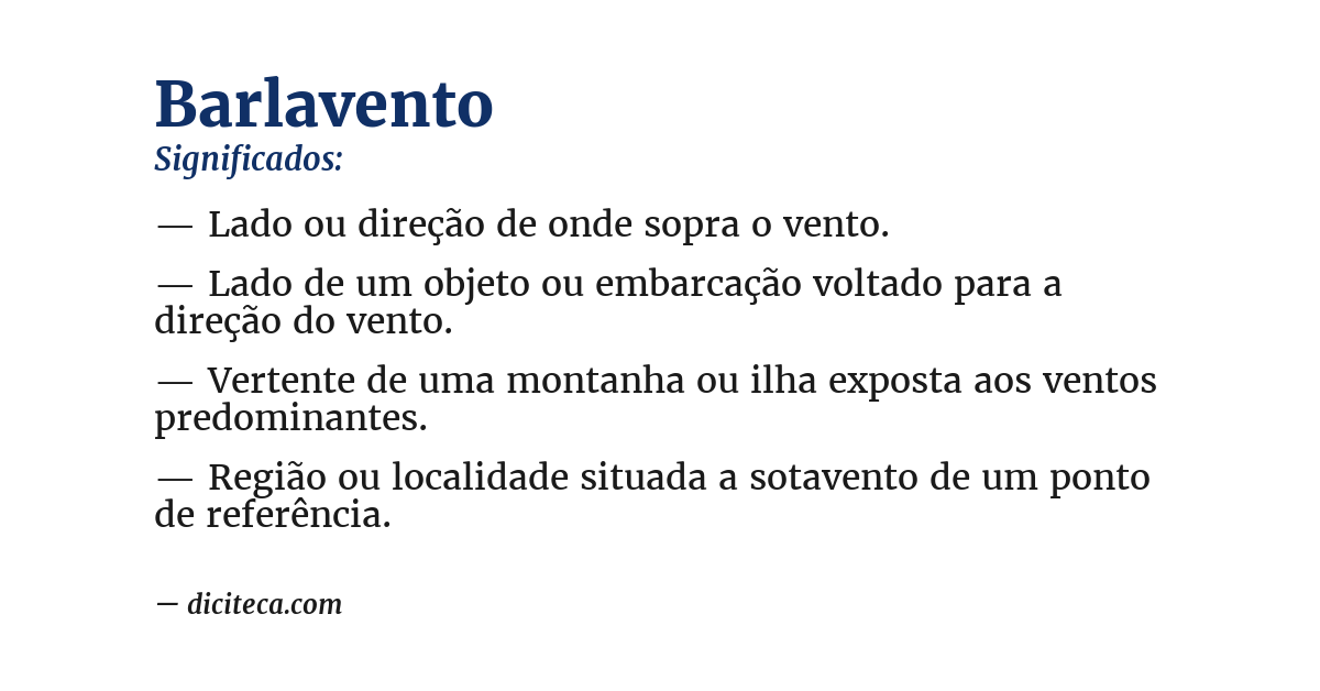 Significado de barlavento