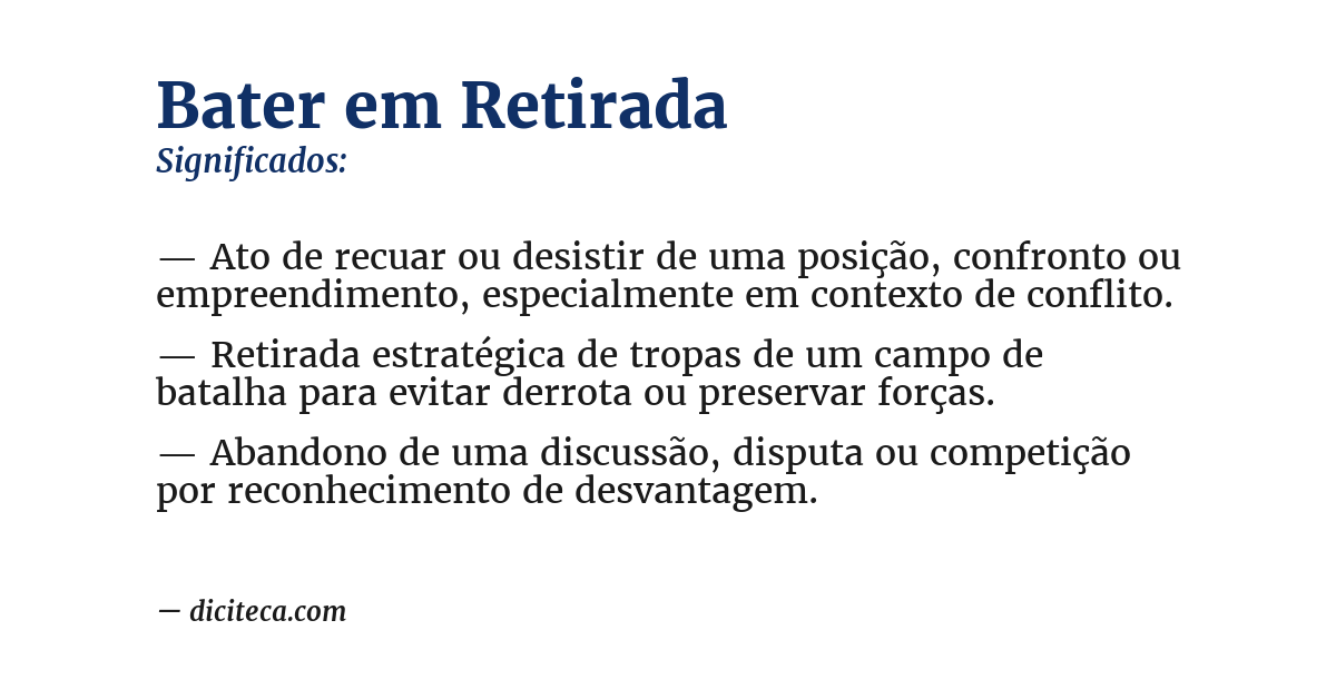 Significado de bater em retirada