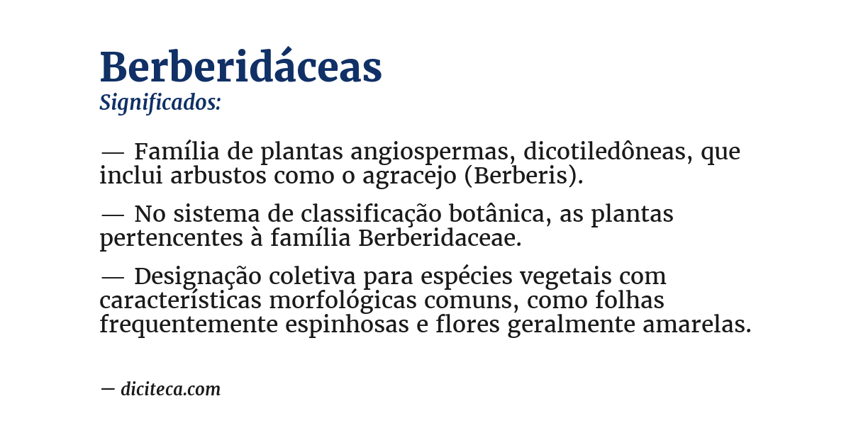 Significado de berberidáceas