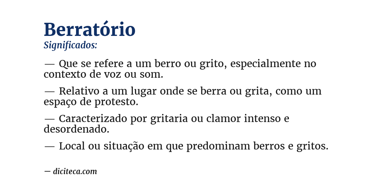 Significado de berratório