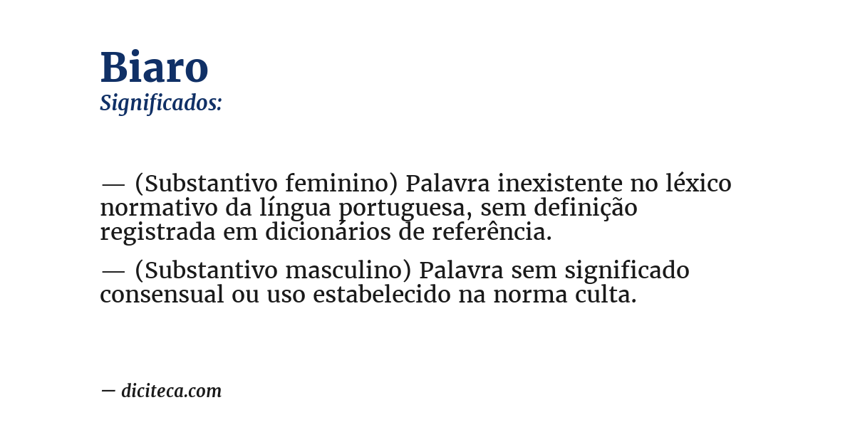 Significado de biaro