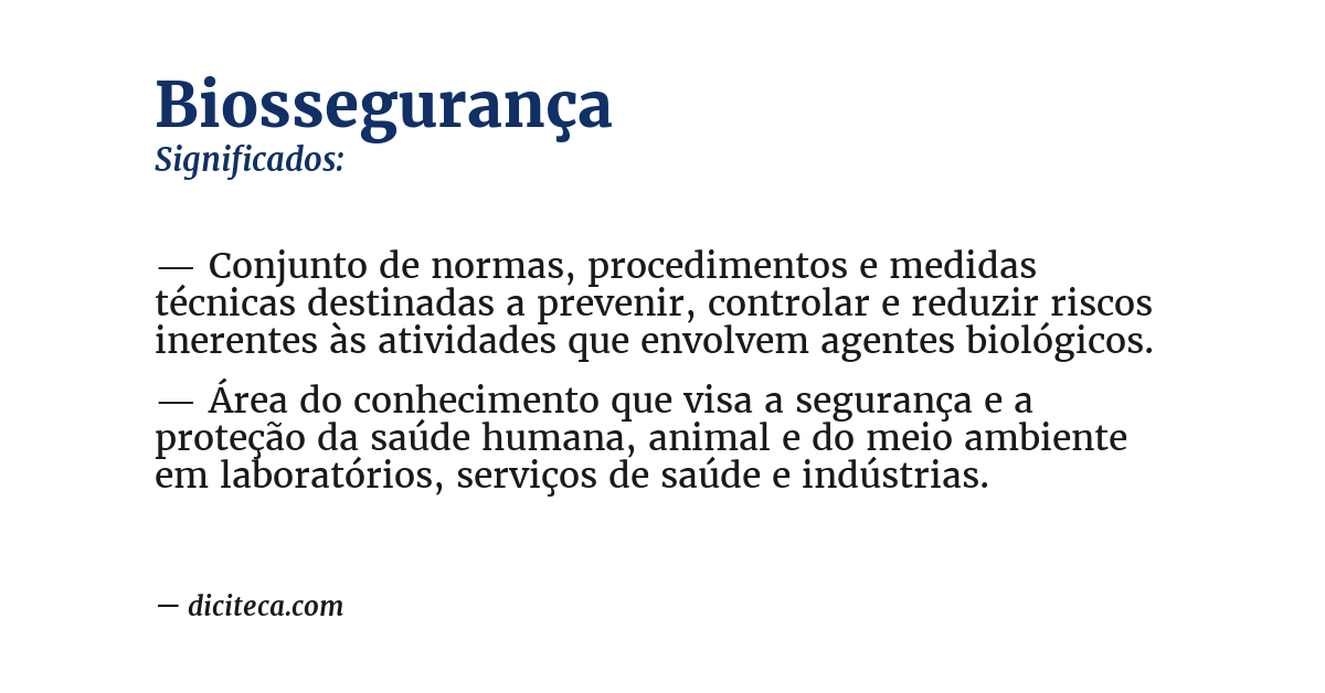 Significado de biossegurança