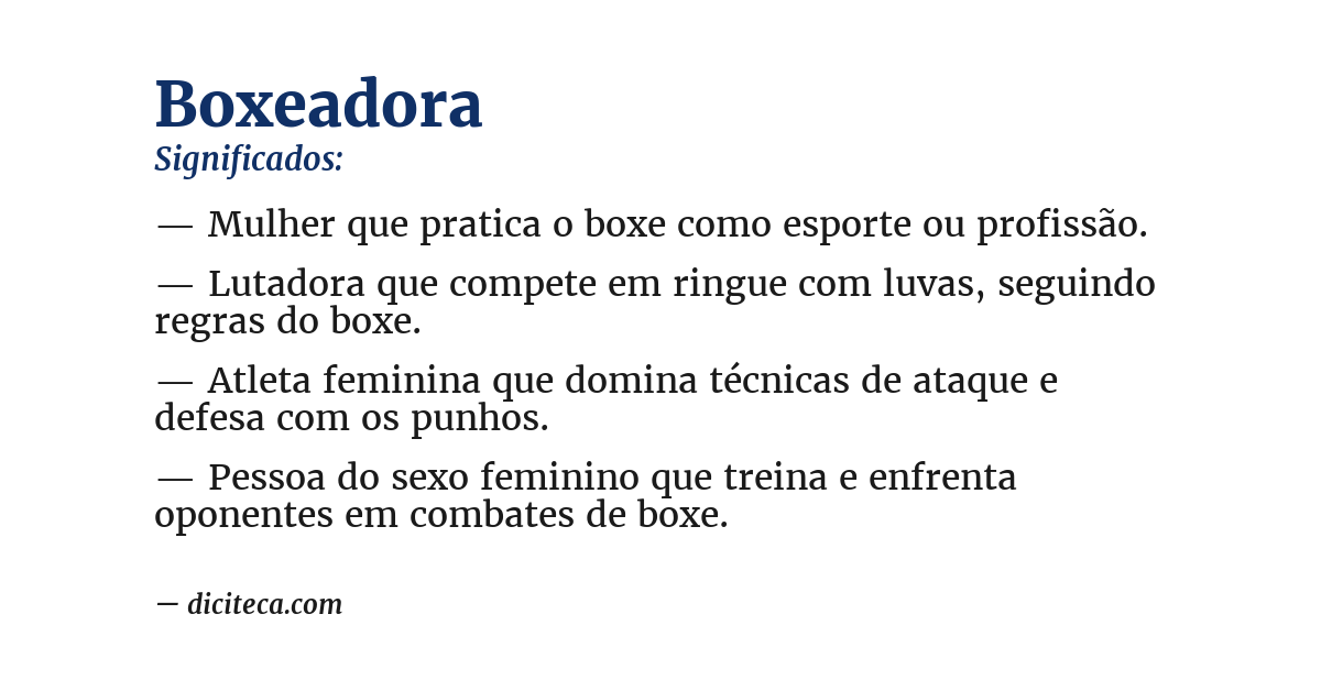 Significado de boxeadora