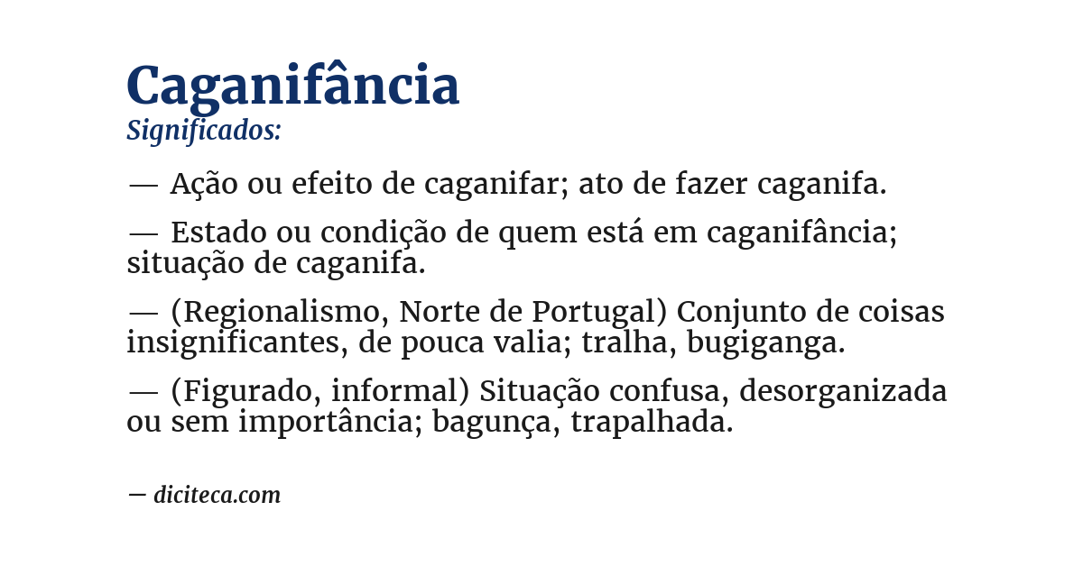 Significado de caganifância
