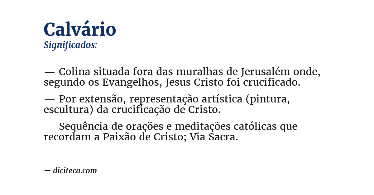 Significado de calvário
