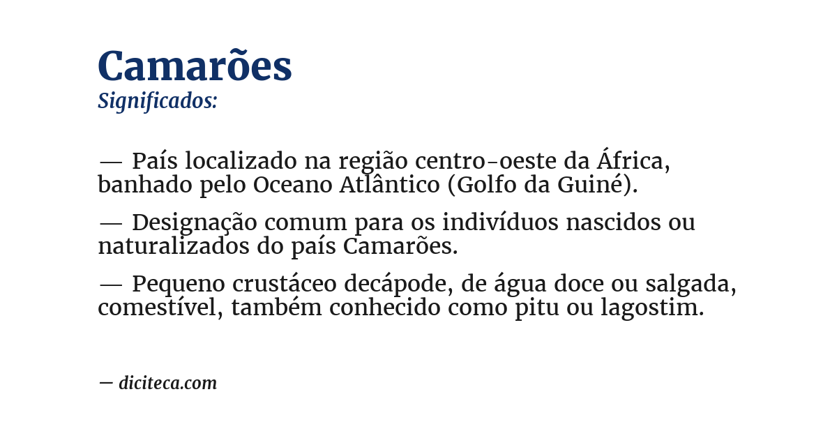 Significado de camarões