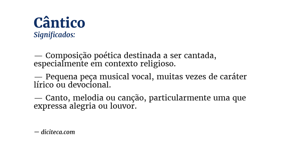 Significado de cântico