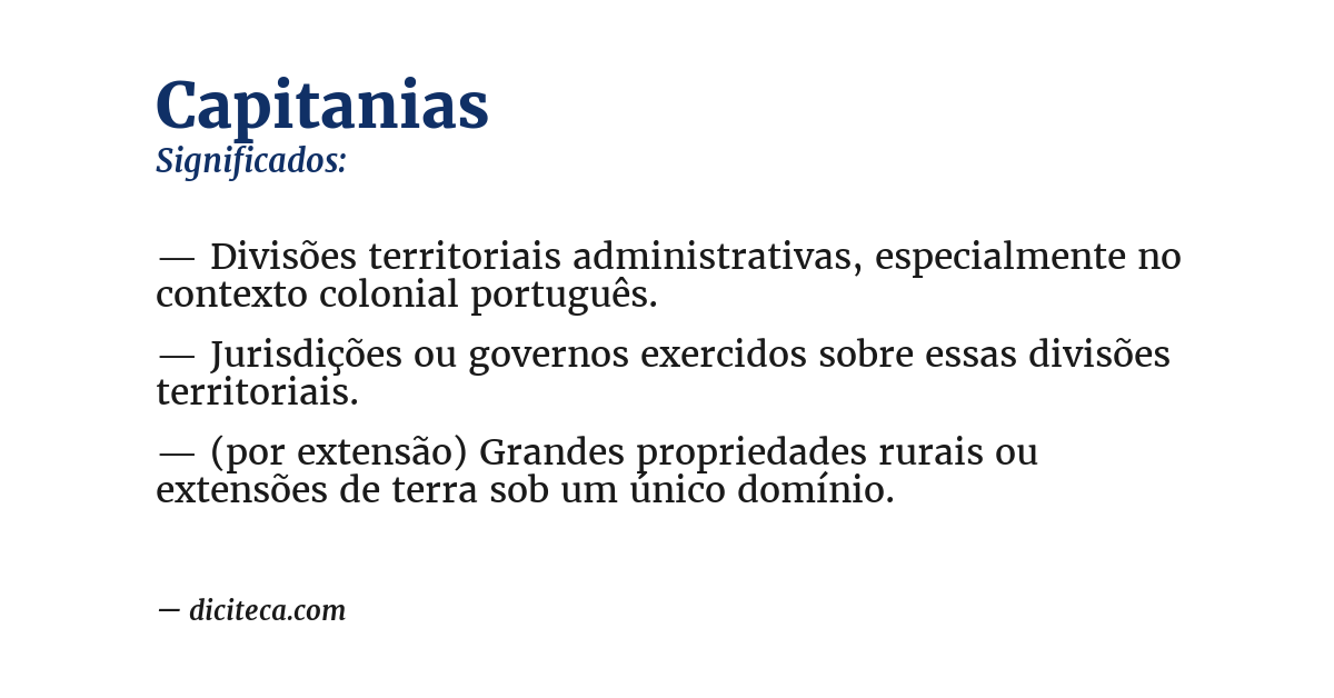 Significado de capitanias