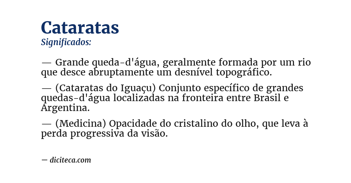 Significado de cataratas