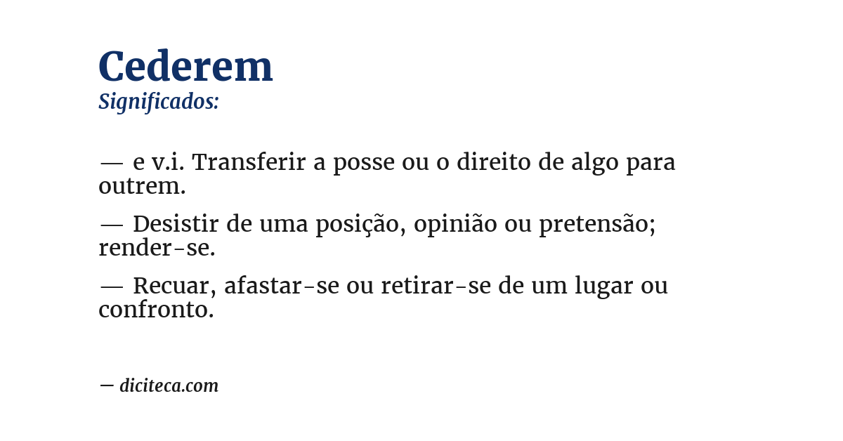 Significado de cederem