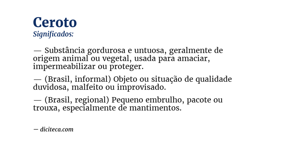 Significado de ceroto