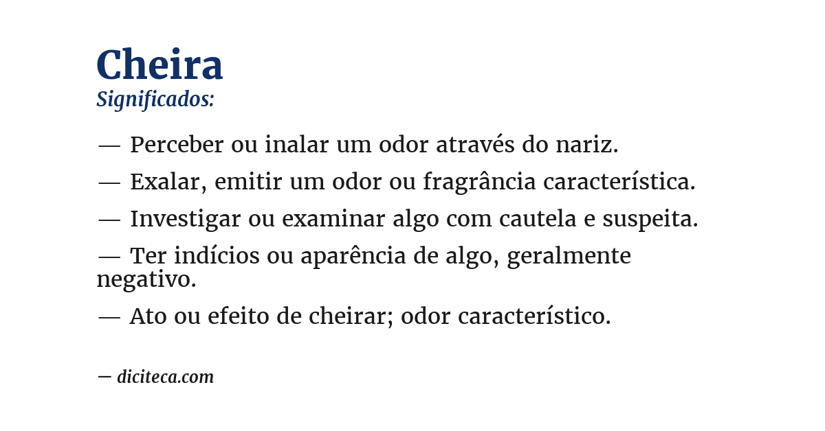 Significado de cheira