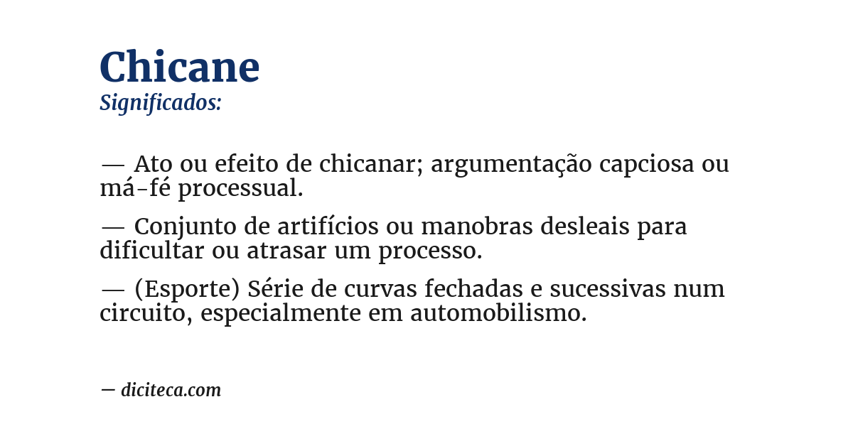 Significado de chicane
