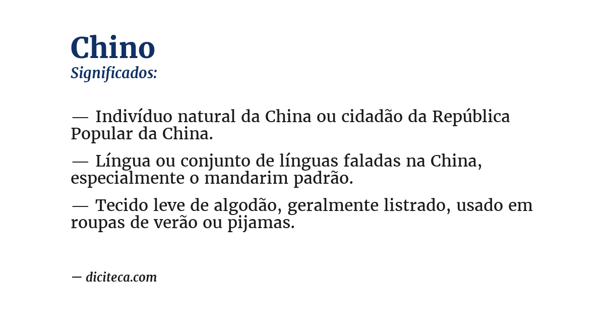 Significado de chino
