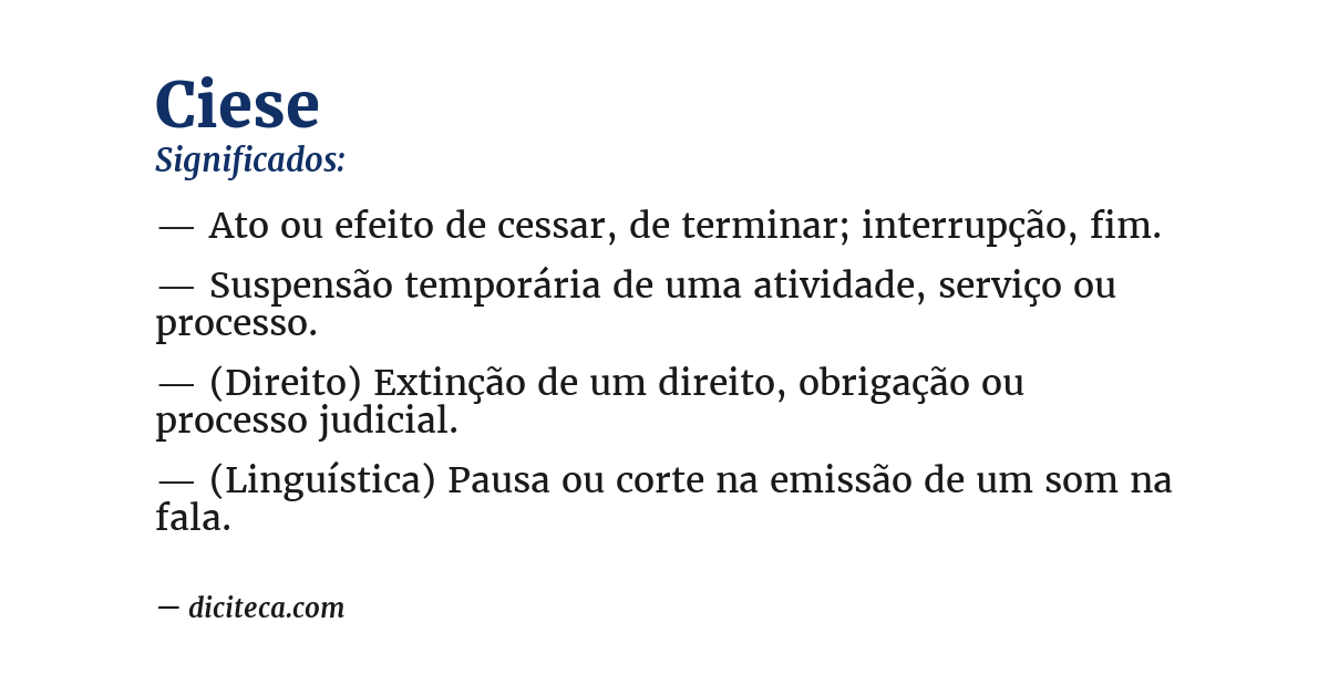 Significado de ciese