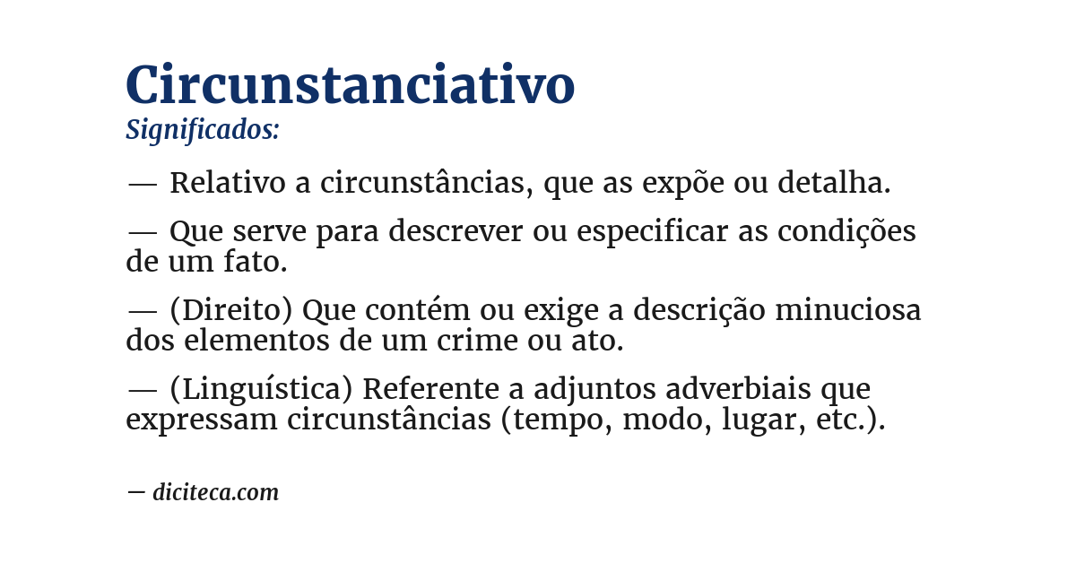 Significado de circunstanciativo