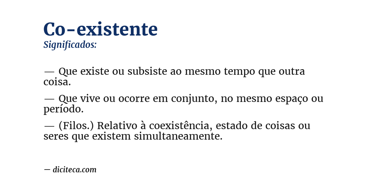 Significado de co-existente