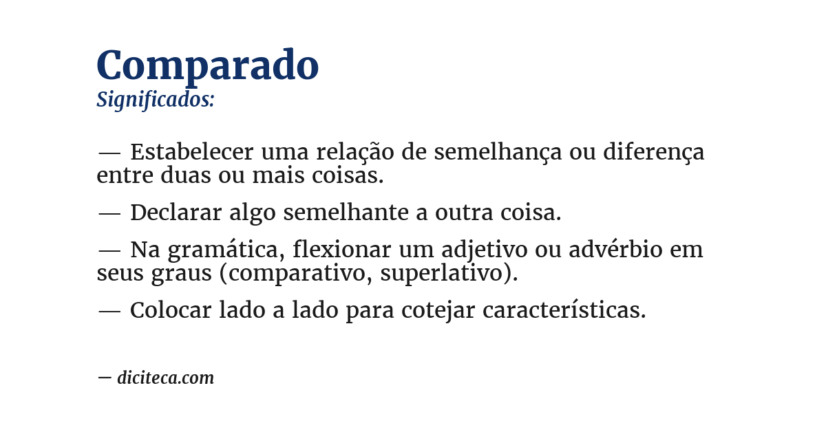 Significado de comparado