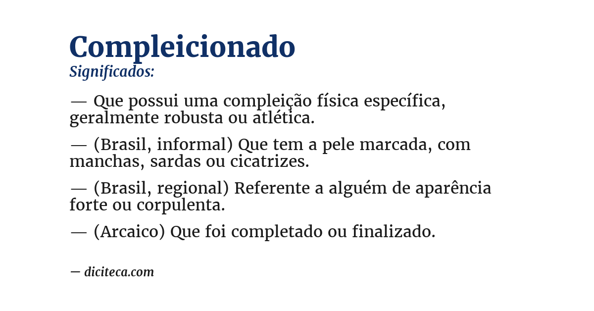 Significado de compleicionado