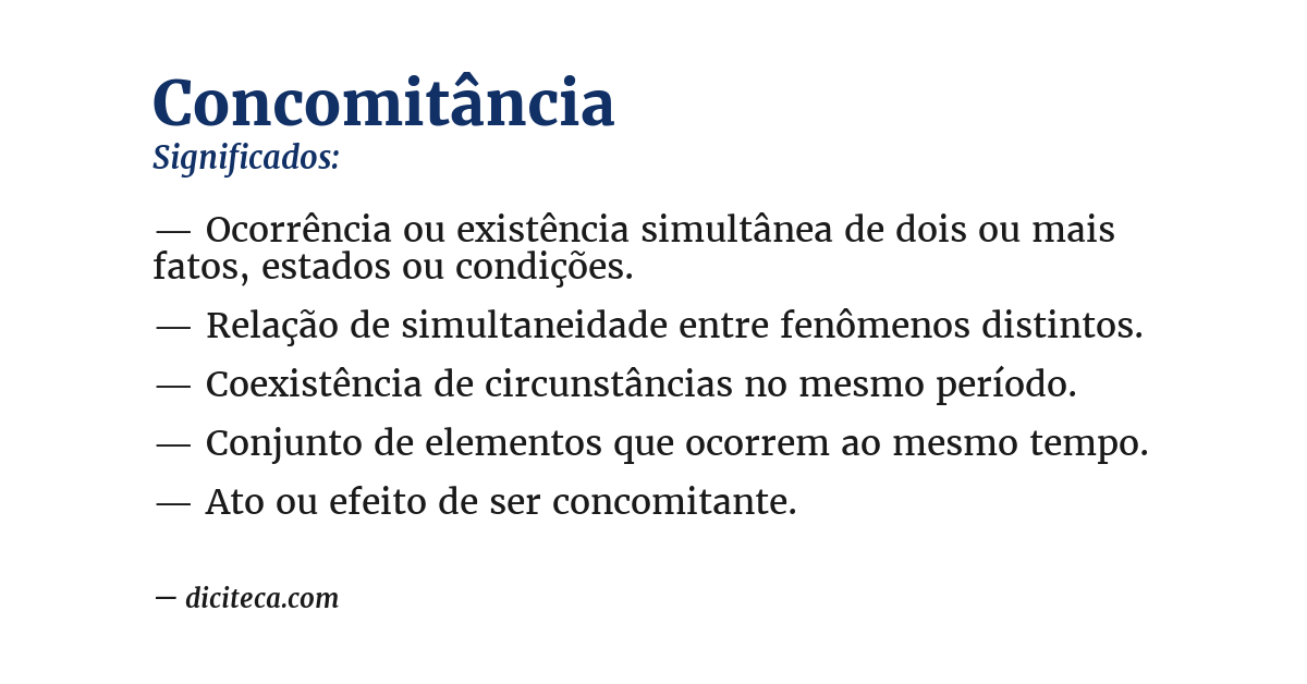 Significado de concomitância
