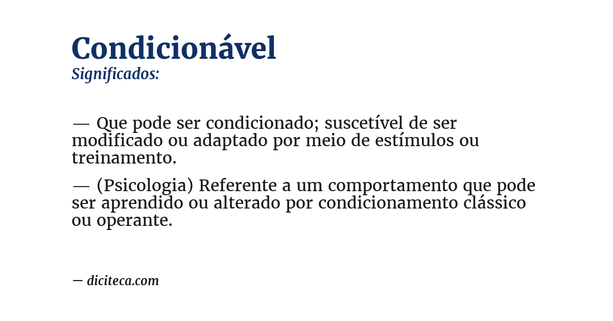 Significado de condicionável