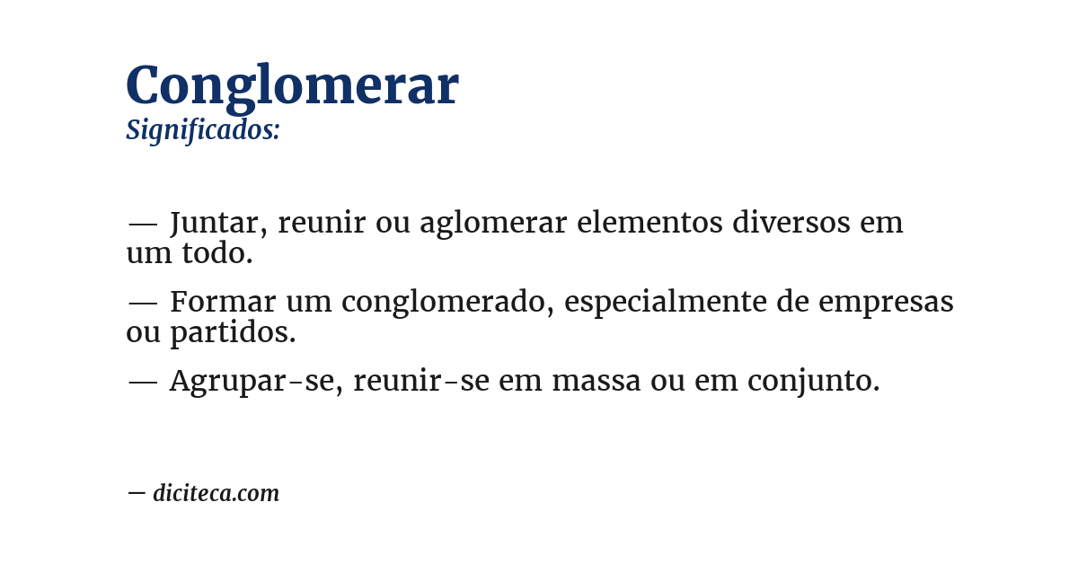 Significado de conglomerar