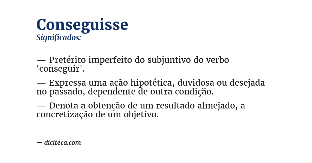 Significado de conseguisse
