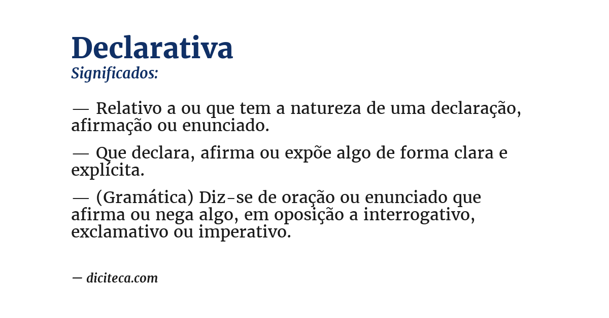 Significado de declarativa
