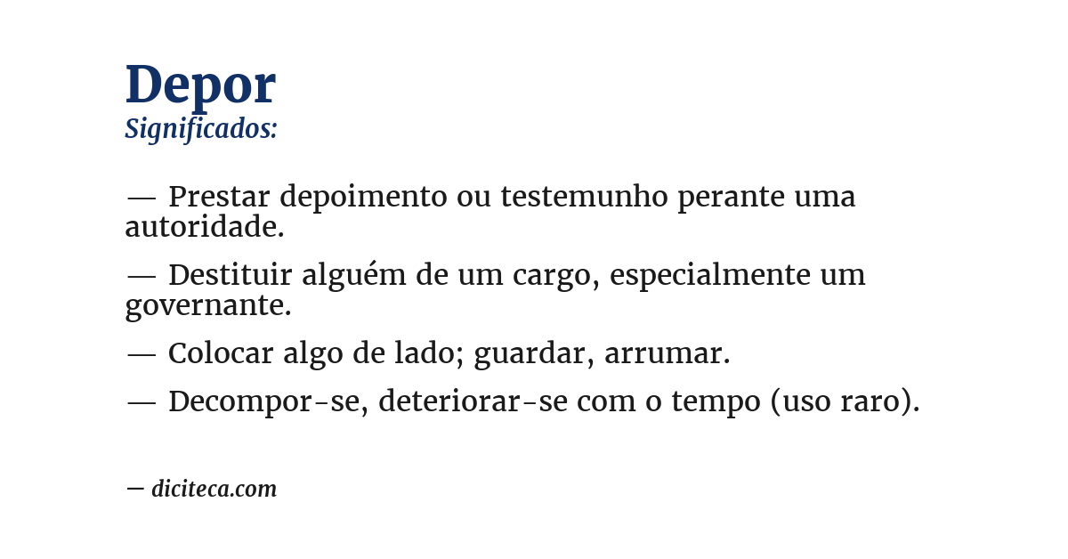 Significado de depor