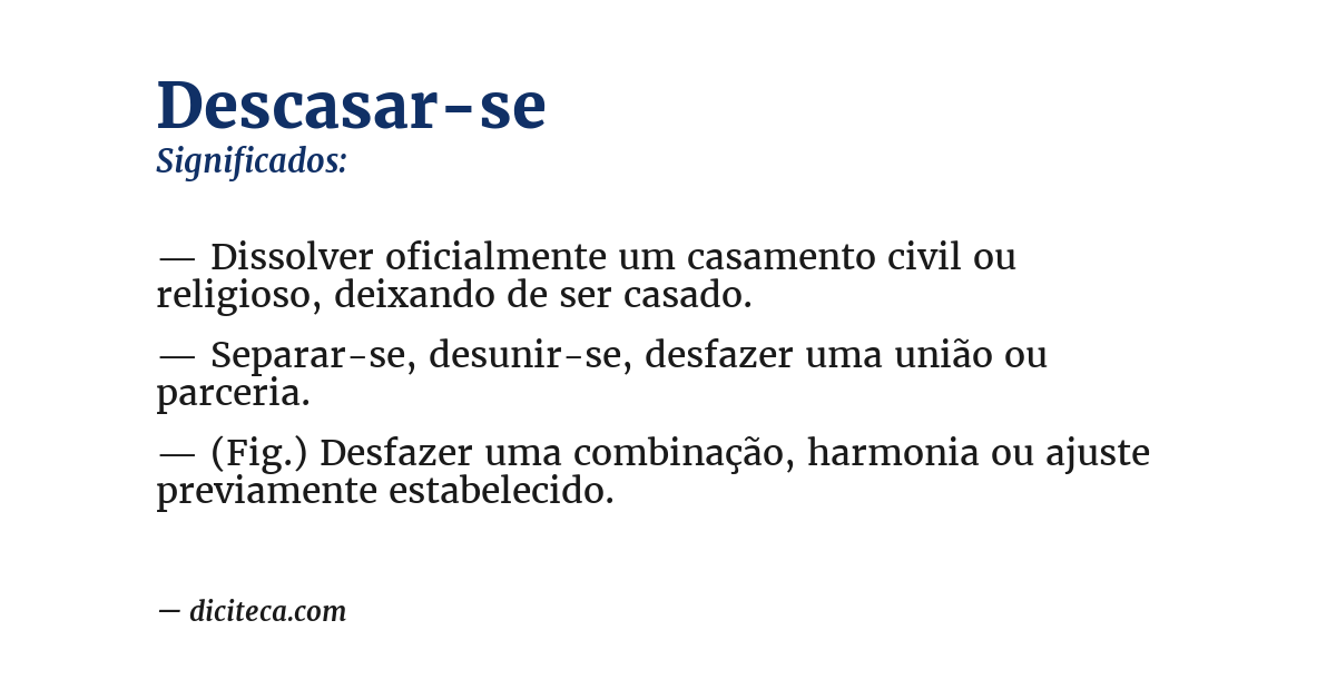 Significado de descasar-se