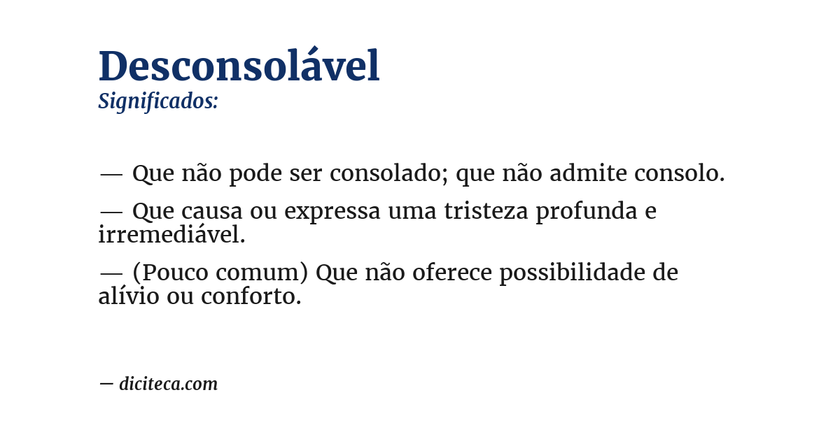 Significado de desconsolável