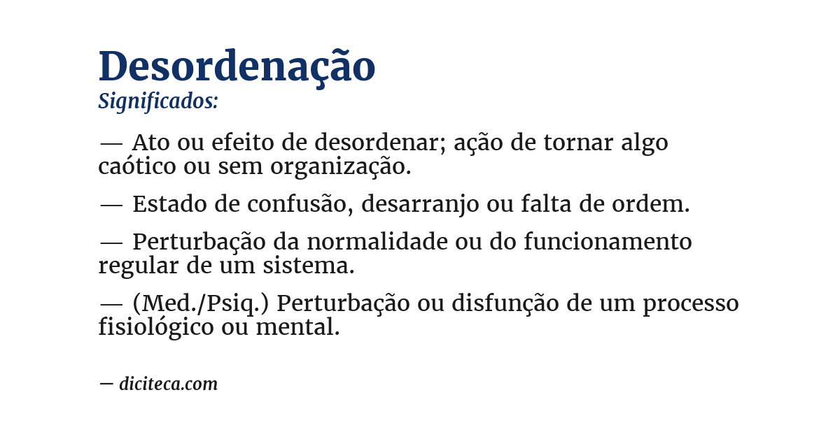 Significado de desordenação