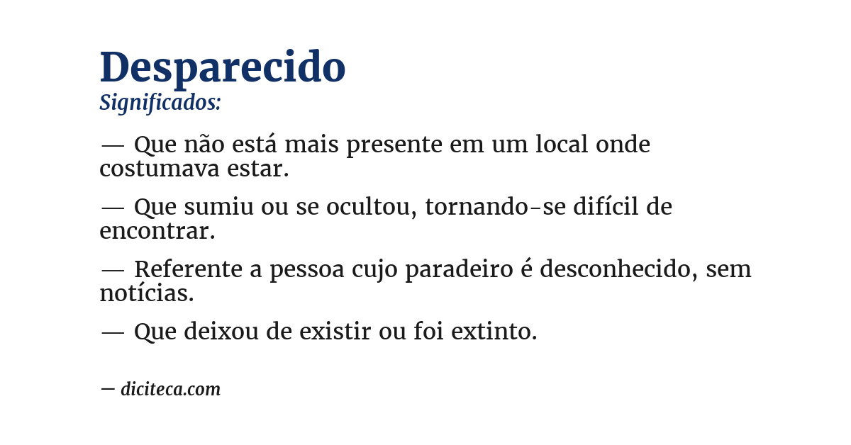 Significado de desparecido