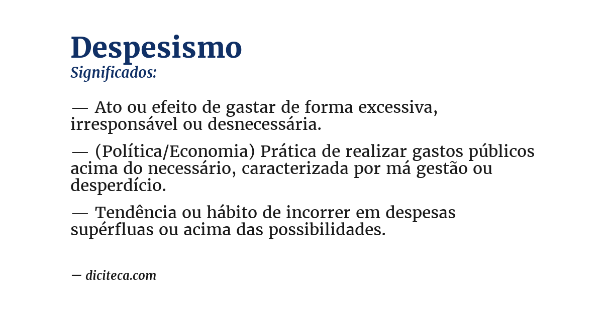 Significado de despesismo