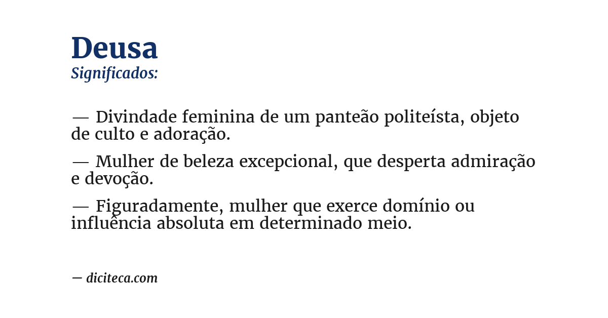 Significado de deusa