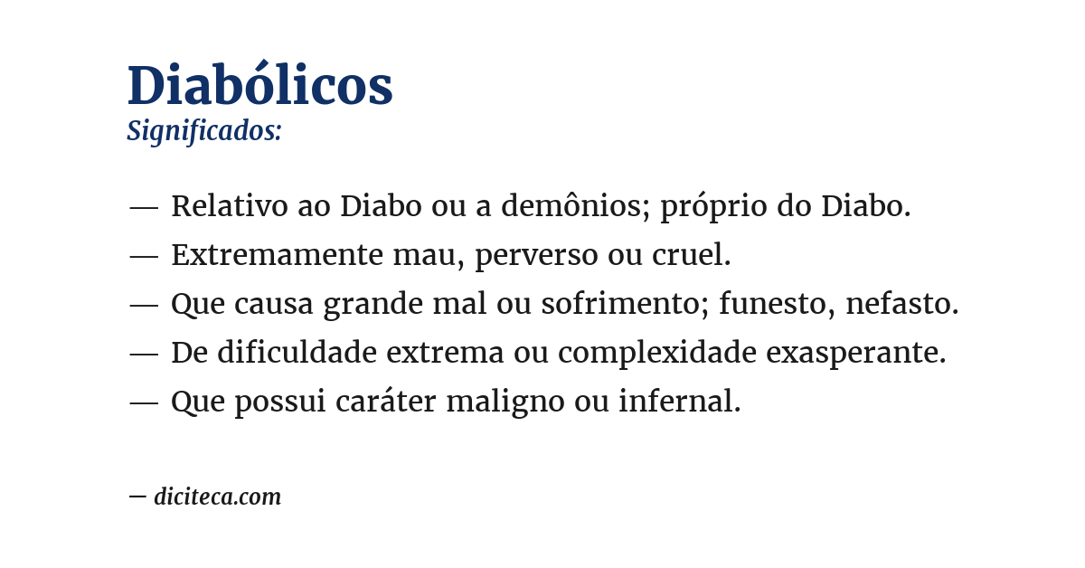 Significado de diabólicos