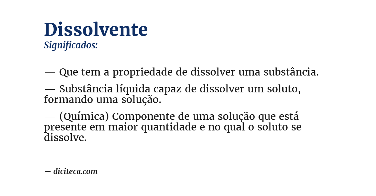 Significado de dissolvente