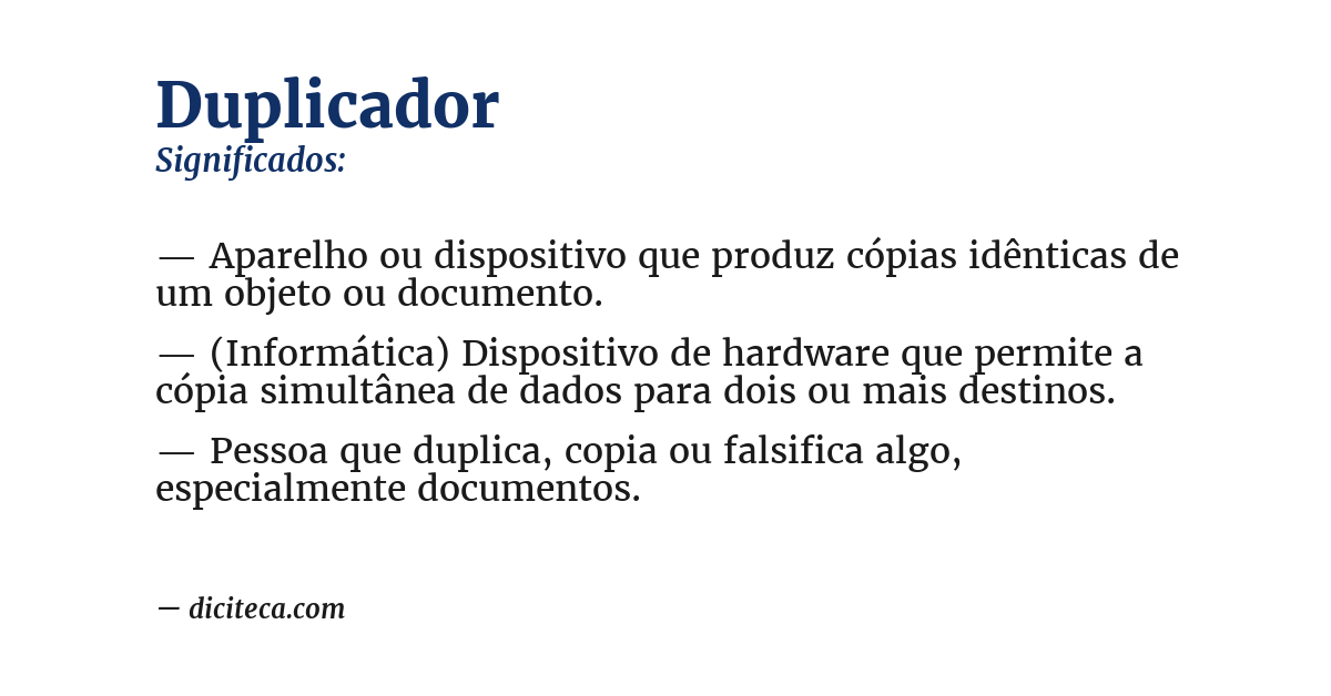 Significado de duplicador