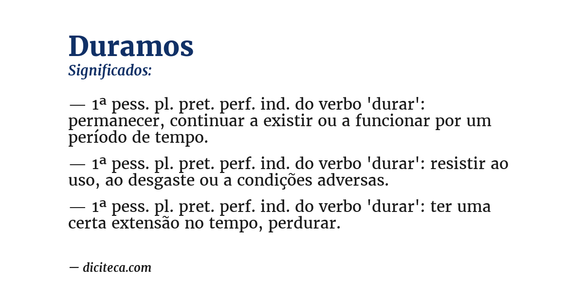 Significado de duramos