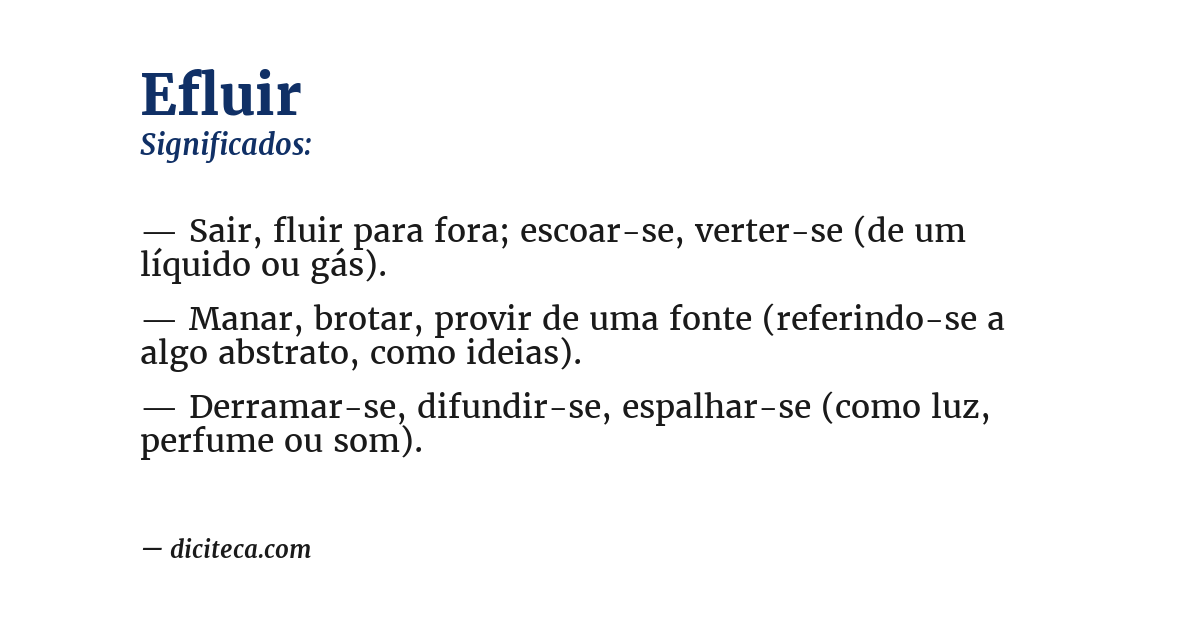 Significado de efluir