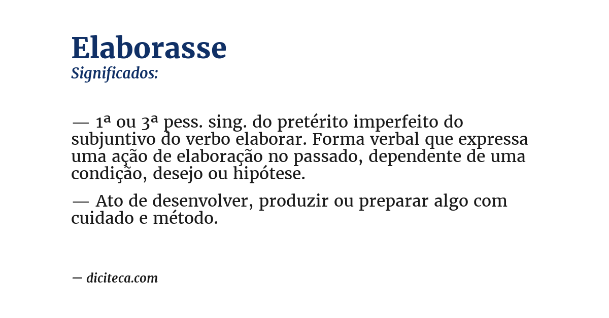 Significado de elaborasse