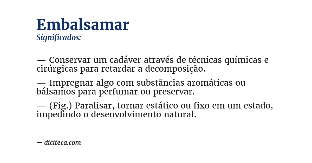 Significado de embalsamar