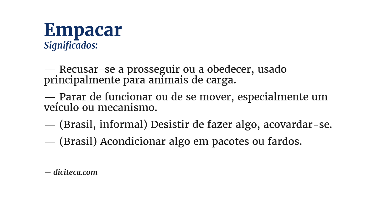 Significado de empacar