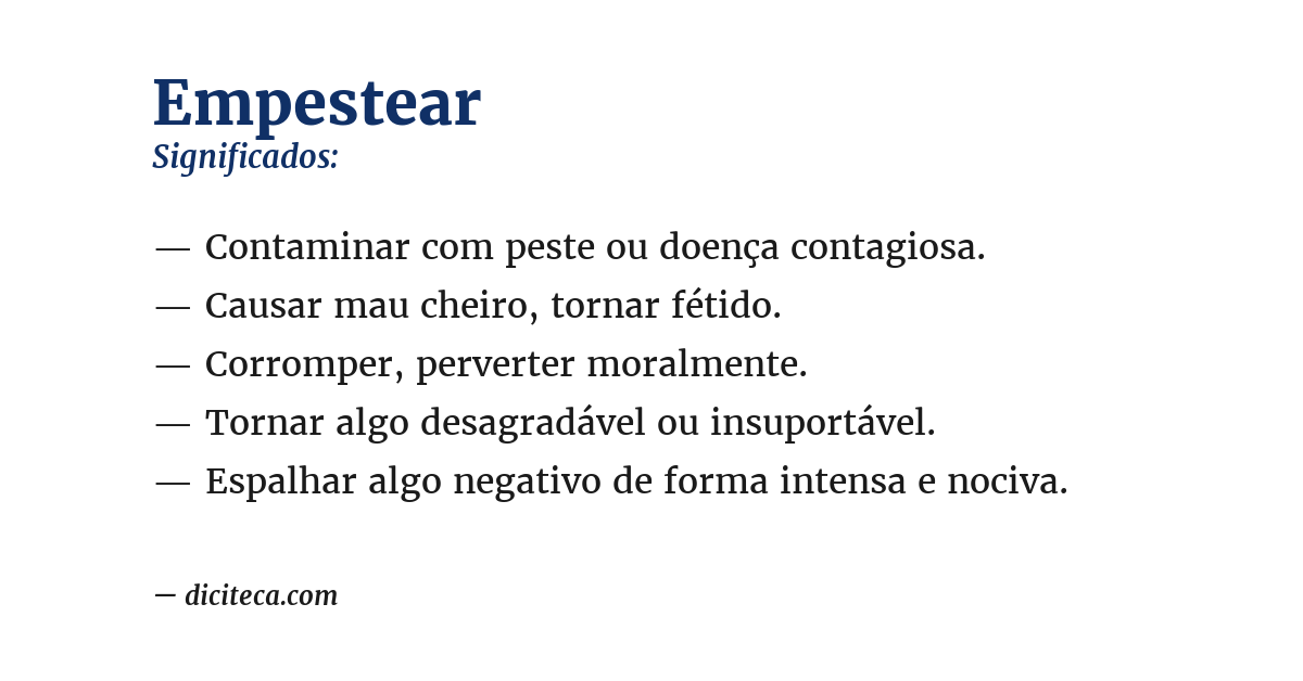Significado de empestear